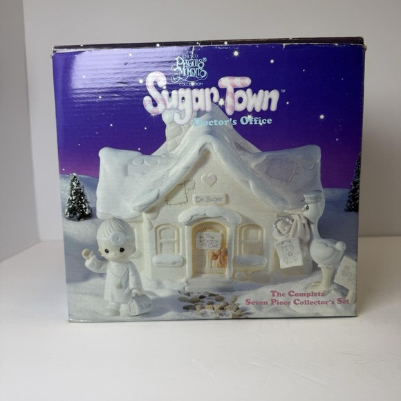 Precious Moments Sugar‎ Town Doctor's Office Nightlight 7 Pc Set Enesco 1994 NIB